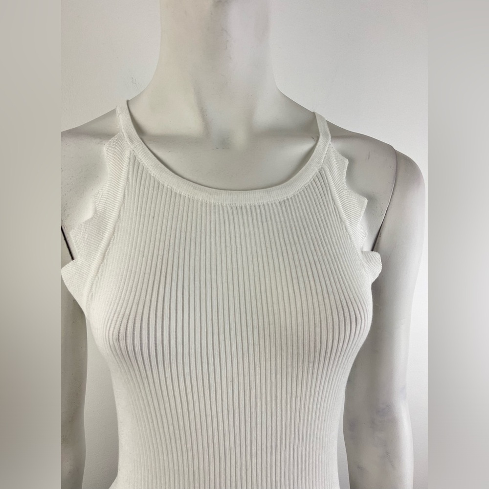 * NEW * IVORY THE LABEL White ribbed knit tank top * Size XL * - Picture 11 of 12